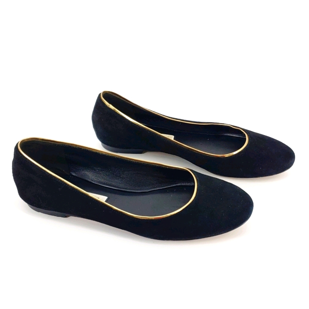 DVF Cambridge Suede Ballet Gold Accents 1004